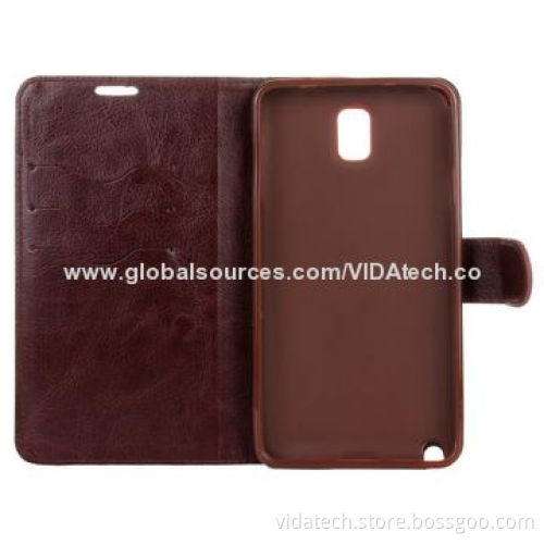 Flower Pattern Leather Case with Card Slot and Holder for Samsung Galaxy Note3